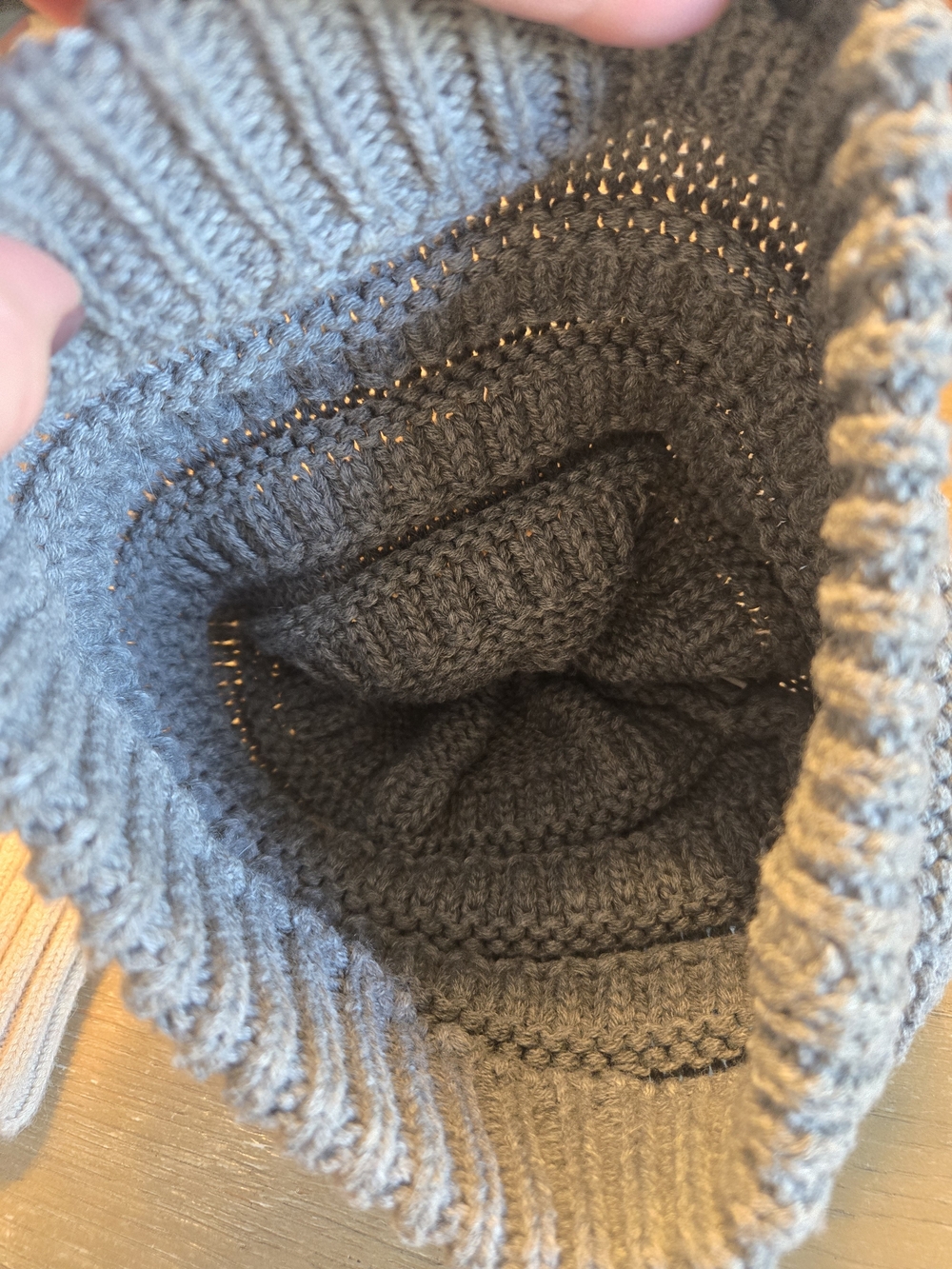 C.C Bundle Pom Knit Beanies - Cream & Gray - Picture 4 of 5